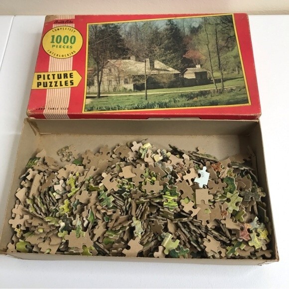 Vintage Picture Puzzle Built Rite 1000 Piece Homestead Warren Paper Product - Picture 2 of 7